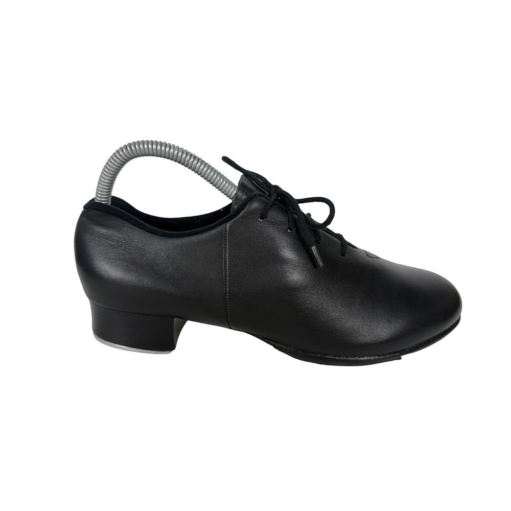 Bloch Black Leather Jazz Tap Shoes Size 9.5 M Shockwave Taps Dancing Metal